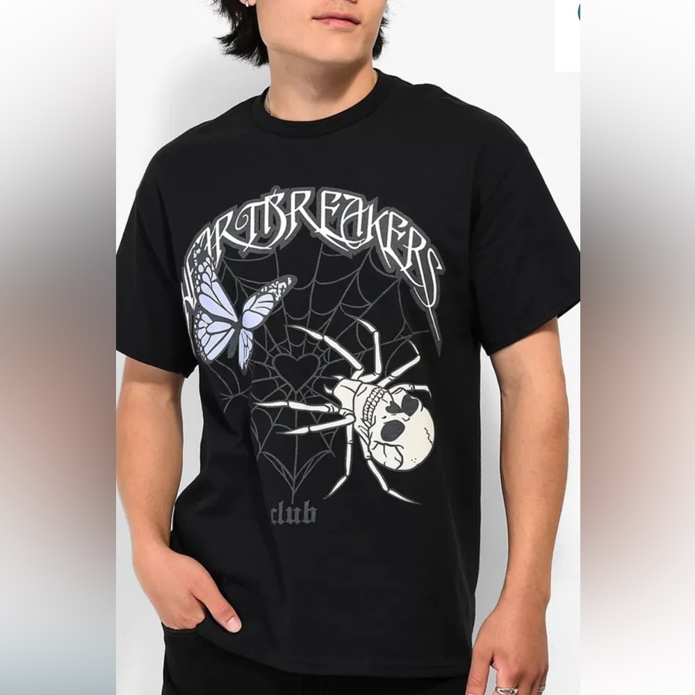 Heartbreakers Club Web Black T-Shirt SZ M